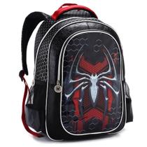 Mochila Costas Infantil Masculino Spider Aranha Dark Grande - Denlex