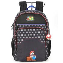 Mochila Costas Infantil Menino Super Mario Bros Preto