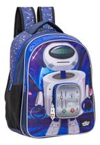 Mochila Costas Infantil Meninos Robô Space Boneco Grande