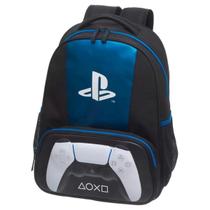 Mochila Costas Juvenil Escolar Infanil Menino Playstation Controle Dual Sense Preto Game