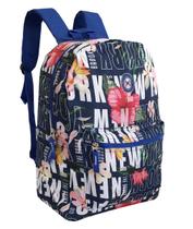 Mochila Costas Juvenil Feminina Escolar Floral Espaçosa