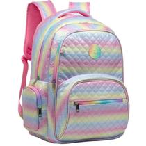 Mochila Costas Juvenil Feminina Glitter Rainbown Yepp
