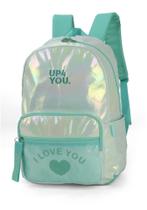 Mochila Costas Juvenil Luxo Up4You I Love You Brilho - Luxcel