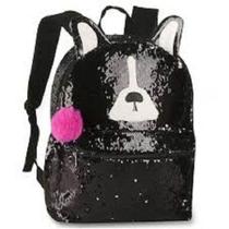 Mochila Costas Juvenil- Paete Muda de Cor - Cachorro Preto e Prata - Clio Girls CG2034 Mochila Costas Juvenil- Paete Muda de Cor - Cachorro Preto e Prata - Clio Girls CG2034
