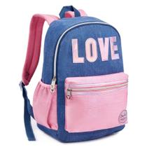 Mochila Costas Juvenil Reforçada Feminina Love Denlex Mochila Costas Juvenil Reforçada Feminina Love Denlex