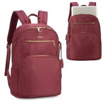 Mochila Costas Juvenil Up4you Vinho Menina Feminino Trabalho