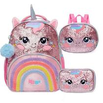 Mochila Costas + Lancheira + Estojo Pack Me Sweet Unicórnio