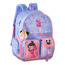 Mochila Costas Luluca Bolsa Escolar Infantil Feminina - Azul