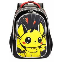Mochila Costas Menino Infantil Pikachu Pokémon Black Denlex Mochila Costas Menino Infantil Pikachu Pokémon Black Denlex