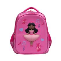 Mochila Costas Passeio Escolar Infantil Bailarina 3D - Yins