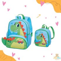 Mochila costas pmini dino play e lancheira