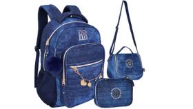 Mochila Costas Rebecca Bonbon Jeans Escuro Lancheira Estojo Azul 2026