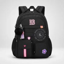 Mochila Costas Rebecca Bonbon RB Feminina Escolar Resistente Cor:Preto Mochila Costas Rebecca Bonbon RB Feminina Escolar Resistente Cor:Preto