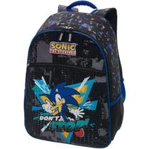 Mochila Costas Sonic Dont Stop Preta Infantil Escolar Pacific