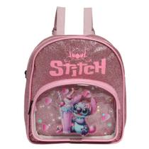 Mochila Costas Stitch Bolsa Pequena Passeio Criança Adulto