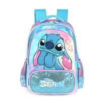 Mochila Costas Stitch Disney Escolar Meninas Holográfico