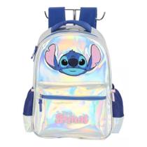 Mochila Costas Stitch Prata Holografica - STITCH IS41681SC