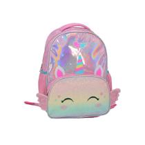 Mochila Costas Unicórnio Metalizada Glitter Infantil Escolar