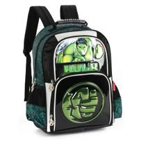 Mochila Costas Vingadores Hulk Verde Herói Menino Escolar Infantil Luxcel