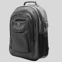 Mochila Couro Faculdade Escola Passeio Notebook Usb Viagem