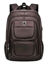 Mochila Couro Impermeável Com Entrada Para Fone Usb Grande