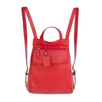 Mochila Couro Legítimo Maluzinha Marsala Compacta Elegante