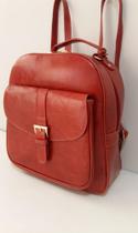 mochila couro portenha vermelho