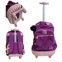 Mochila crinkle c/ carrinho aluminio 360 vinho 7140b packngo
