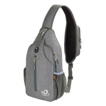 Mochila Crossbody Sling Bag WATERFLY - Para Viagem e Caminhada - Cinza Mochila Crossbody Sling Bag WATERFLY - Para Viagem e Caminhada - Cinza