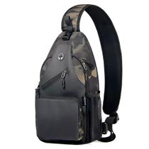 Mochila Crossbody Sling Javolto para homens e mulheres - Black Camo Mochila Crossbody Sling Javolto para homens e mulheres - Black Camo