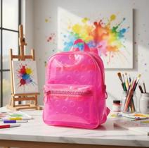 Mochila DAC Rosa Transparente Estilosa Mochila DAC Rosa Transparente Estilosa