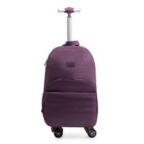 Mochila de 4 Rodinhas Juvenil Feminina Crinkle Glitter Roxa