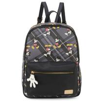 Mochila De Alças Mickey Xadrez Preta Premium