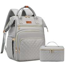 Mochila de almoço AIJIEKE para mulheres com laptop de 15,6" e bolsa térmica