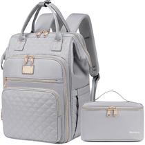 Mochila de almoço Weitars para mulheres com laptop de 15,6" cinza