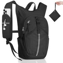 Mochila de caminhada TUIKEN pequena de 10 litros, leve para viagens, preta Mochila de caminhada TUIKEN pequena de 10 litros, leve para viagens, preta
