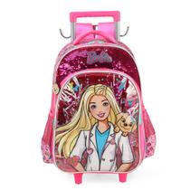 Mochila de carrinho barbie pink veterinaria pet mattel
