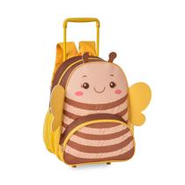 Mochila de Carrinho Escolar Feminina Borboleta Abelinha e Joaninha Bolsa Escolar Meninas