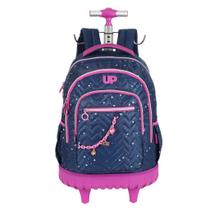 Mochila De Carrinho Escolar Infantil Up4you Roxo Com Rosa