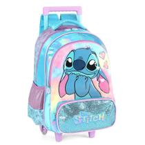 Mochila De Carrinho Escolar Stitch Azul Mochila De Carrinho Escolar Stitch Azul