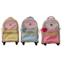 Mochila De Carrinho Kika - Rosa Com Amarelo Mochila De Carrinho Kika - Rosa Com Amarelo