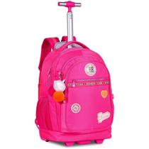 Mochila de Carrinho Mala Bolsa Rebecca Bonbon Preto Rosa Azul Fashion Juvenil Escolar Feminino Clio