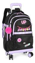 Mochila De Carrinho Preto Escolar Up4you Rodinha 360 Luxcel