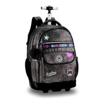 Mochila De Carrinho Reb B Glitter Rb2429 Cores Sort PRETO LISO