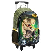 Mochila de Carrinho Rodinha Dinossauro T-Rex Zone Seanite Troller 16' Menino Masculina