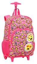 Mochila De Carrinho Rodinha Rosa Emogi