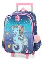 MOCHILA DE CARRINHO UNICÓRNIO MARINHO PETIT Rosa