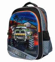 Mochila de Costa Discovery Car Carro 3D Escolar Infantil Masculina