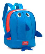 Mochila De Costa Infantil Baby Shark Barbatana Em 3d Luxcel