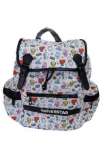 Mochila de Costa Infantil Fechamento Tipo Saco Personagens BT21 - Branca